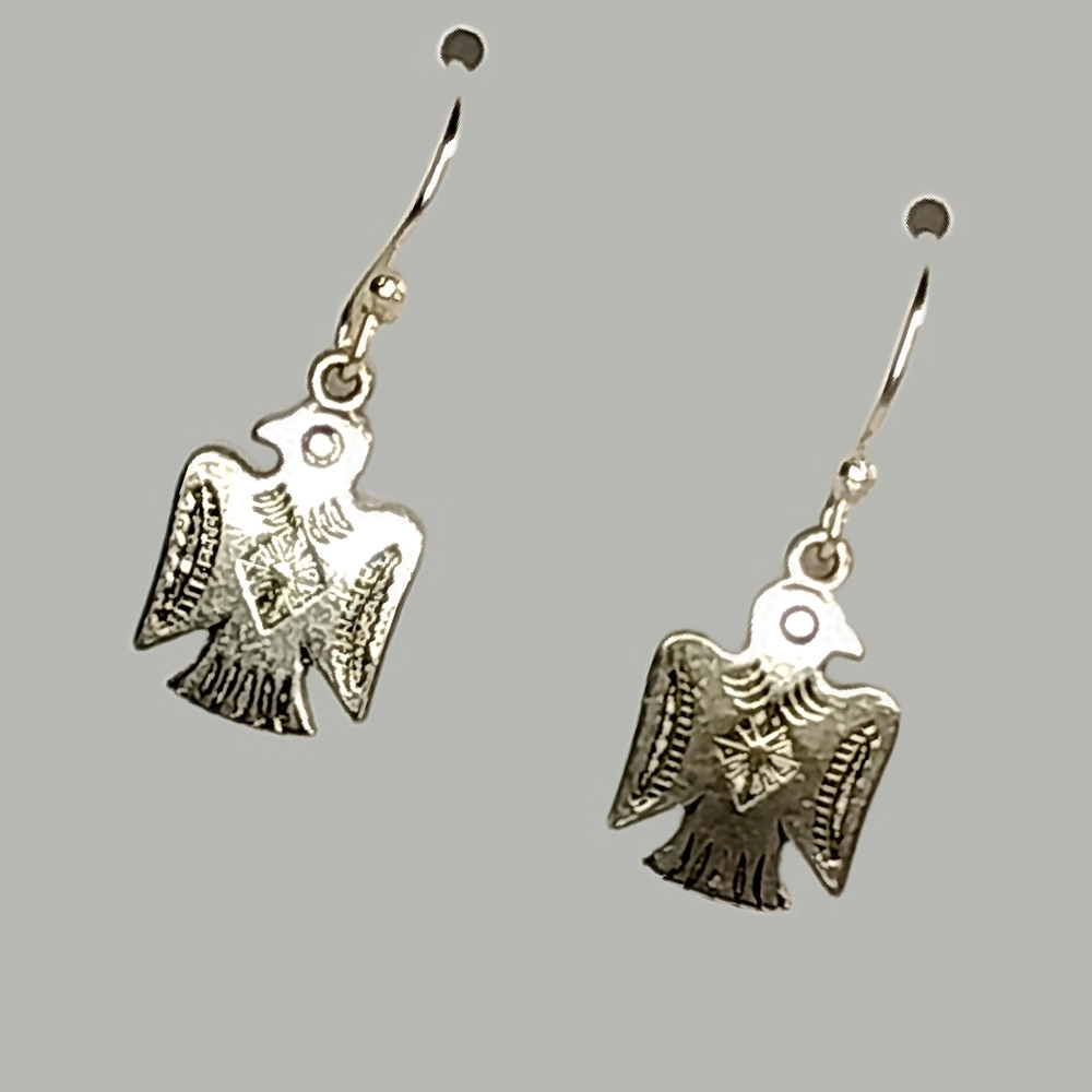 Thunderbird Spirit Guide Protector Animal Spirit Sterling Silver Plated Earrings